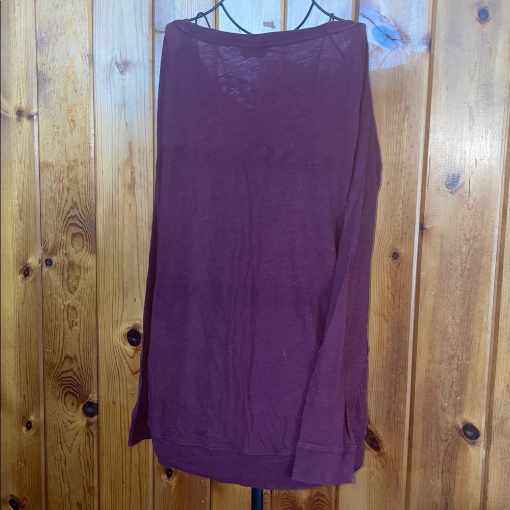 Victoria's Secret Pink Maroon Top cheetah print sparkly long sleeve top medium - Picture 7 of 7